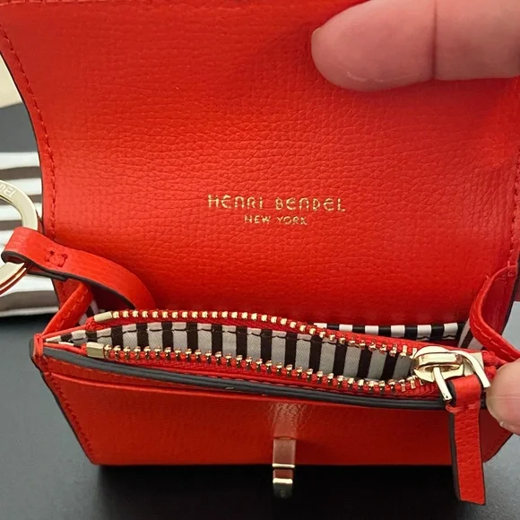 Henri Bendel Orange Leather Compact Wallet - Picture 6 of 16